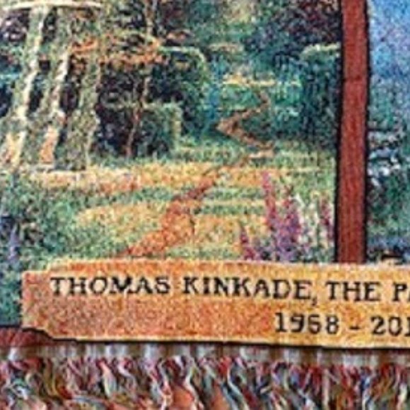 NWT Thomas Kinkade Painter of Light Tapestry Throw Blanket 1958-2012 60” x 50” - Picture 6 of 12